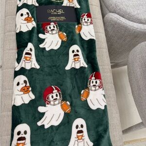 Rachel Zoe Green Ghost Football Throw Blanket